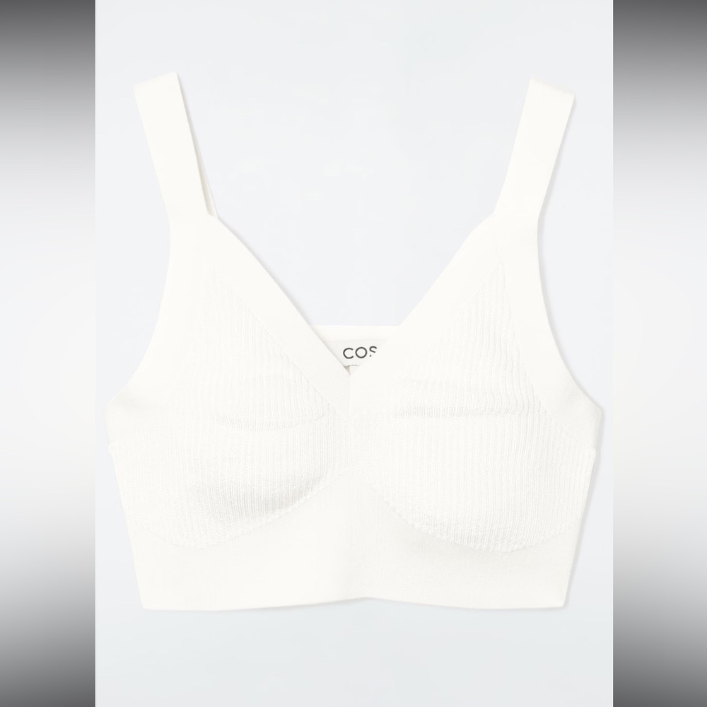 COS Knit Ribbed Bralette in “Subdued Ivory Tone” size L (EUR)